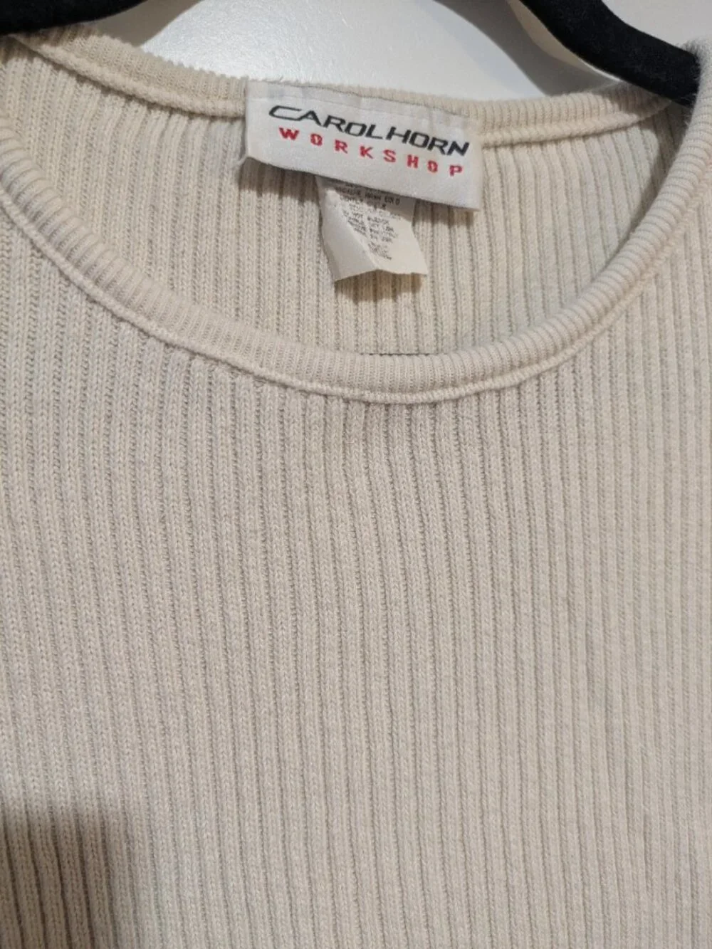 Authentic 90s Vintage Carol Horn Workshop USA-Made Ribbed Knit Top | Size L